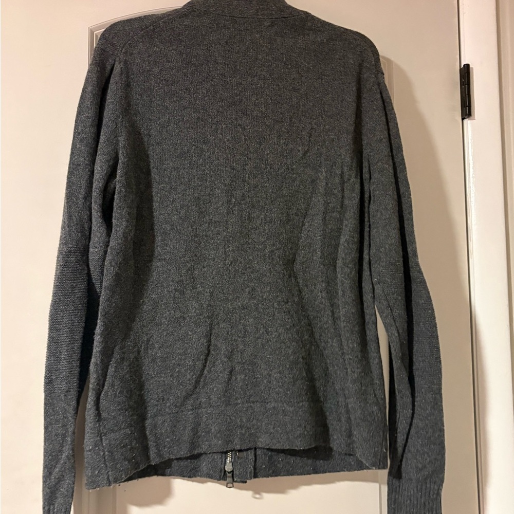 Banana Republic Men' S Moto Sweater Jacket Charcoal Gray Medium View 3